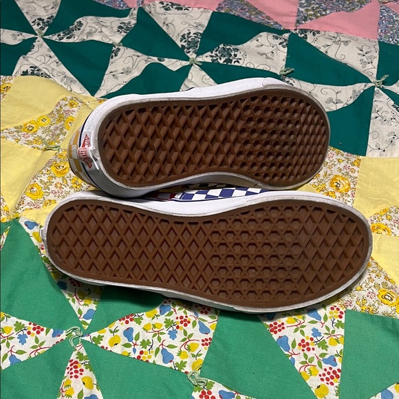 Vans Kids Red and Blue Checkerboard Sneakers - Picture 4 of 5